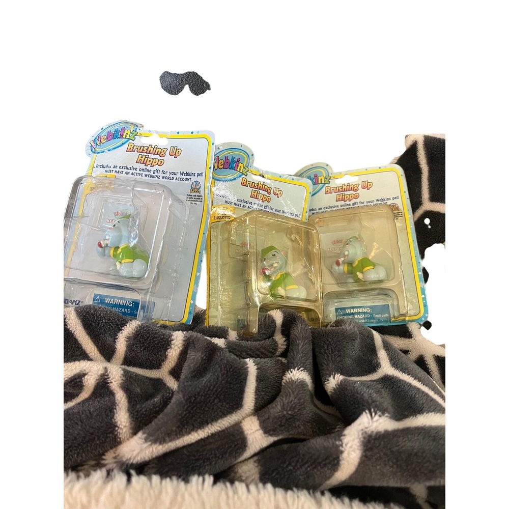 Webkinz Brushing Up Hippo Series 1 Figure Ganz‎ Unused Online Code Lot of 3
